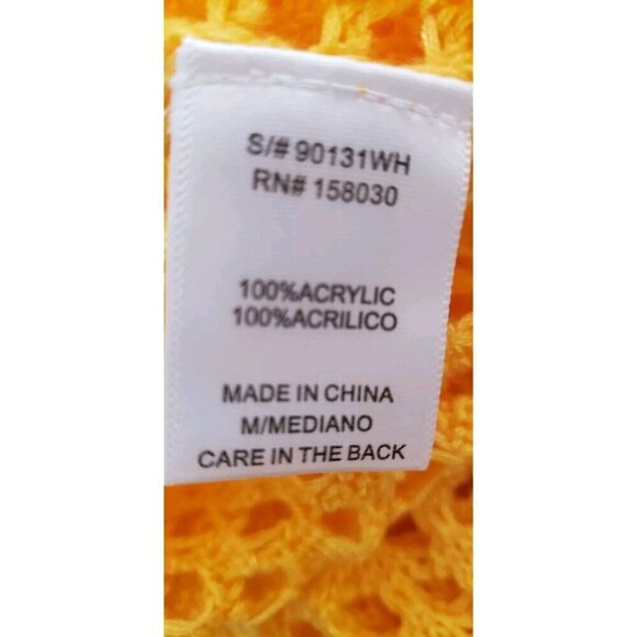 NEW LOVE TREE PASTEL ORANGE OPEN KNIT LONG SLEEVE CROP TOP SZ MEDIUM - Picture 5 of 5